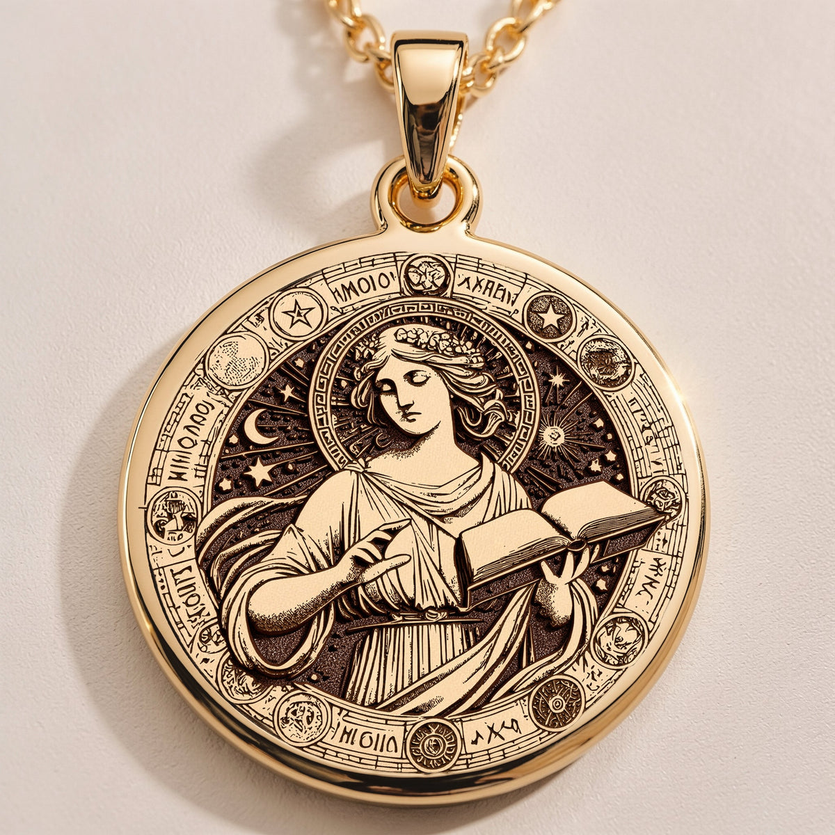 Mnemosyne Goddess Memory Wisdom Pendant | 14K Gold & Silver Options - Ancient Mythology Muse Gift - Image 2
