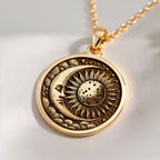 Sun Moon Celestial Pendant | & yellow gold Options - Cosmic Energy Boho Chic - Image 3