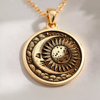 Sun Moon Celestial Pendant | & yellow gold Options - Cosmic Energy Boho Chic - Image 2