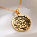 Swan Family Necklace: 14K Gold, Mother and Child Pendant, Maternal Love Jewelry - View 2