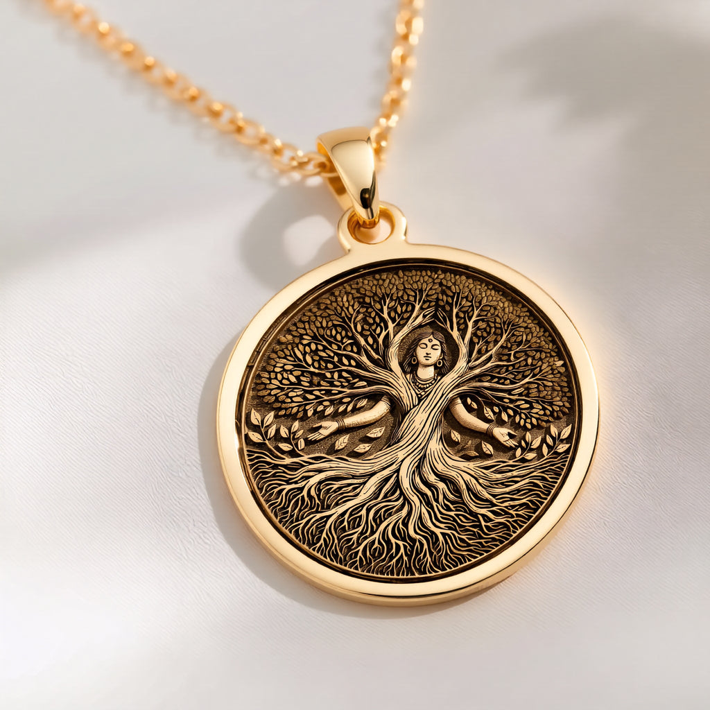Tree of Life Roots & Branches Pendant - 14K Solid Gold