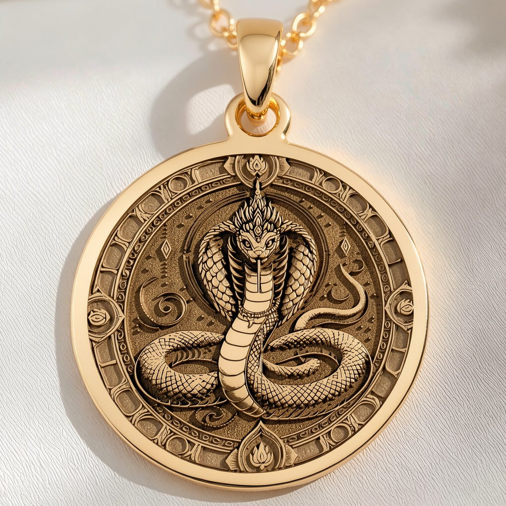 Naga Necklace: with naga serpent charm snake charm pendant talisman amulet - View 153