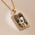 Narcissus Greek Mythology Pendant | 14K Solid Gold - Dark Academia Gothic Style