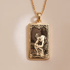 Narcissus Greek Mythology Pendant | 14K Solid Gold - Dark Academia Gothic Style