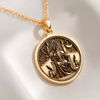Odin Necklace, Odin Pendant for Men, Gold Valknut Triangle, Norse Viking Rune - View 214