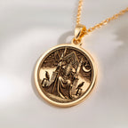 Odin Necklace, Odin Pendant for Men, Gold Valknut Triangle, Norse Viking Rune - View 214