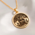 Odin Necklace, Odin Pendant for Men, Gold Valknut Triangle, Norse Viking Rune - View 214