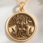 Odin Necklace, Odin Pendant for Men, Gold Valknut Triangle, Norse Viking Rune - View 153