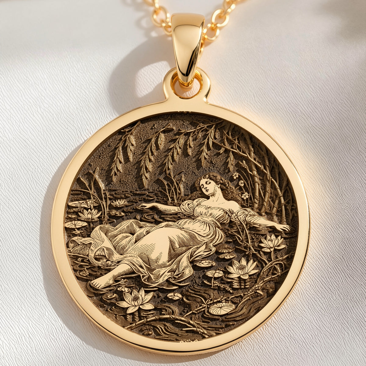 sterling silver necklace Ophelia Shakespeare Literary | & Options - Personalized Literary Gift - view 7