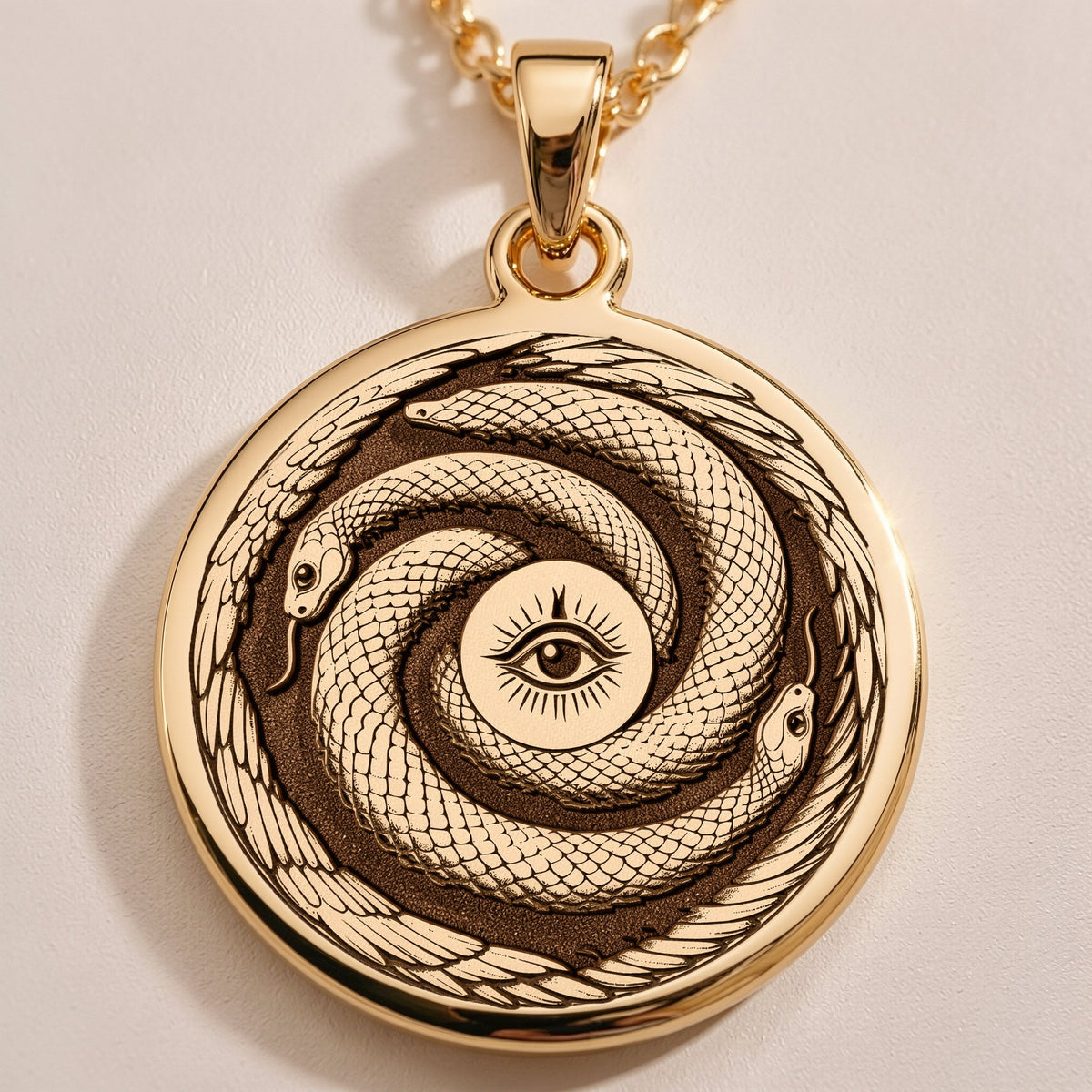Ouroboros Snake Infinity Pendant | 14K Gold & Silver Options - Rebirth Spirit Animal - Image 1