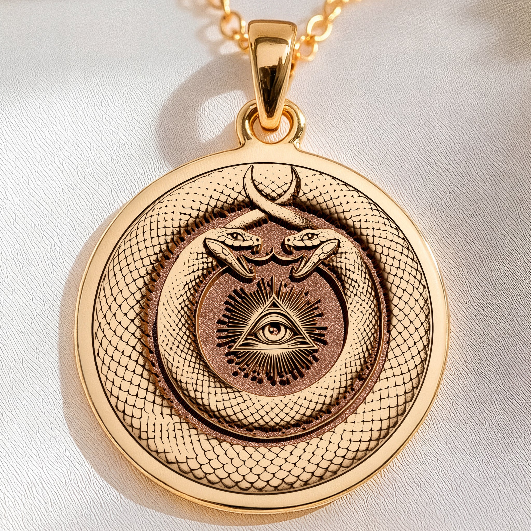 Ouroboros Böser Blick Schutz Halskette | Silber & Vergoldete Optionen - Spiritueller Schutz Talisman