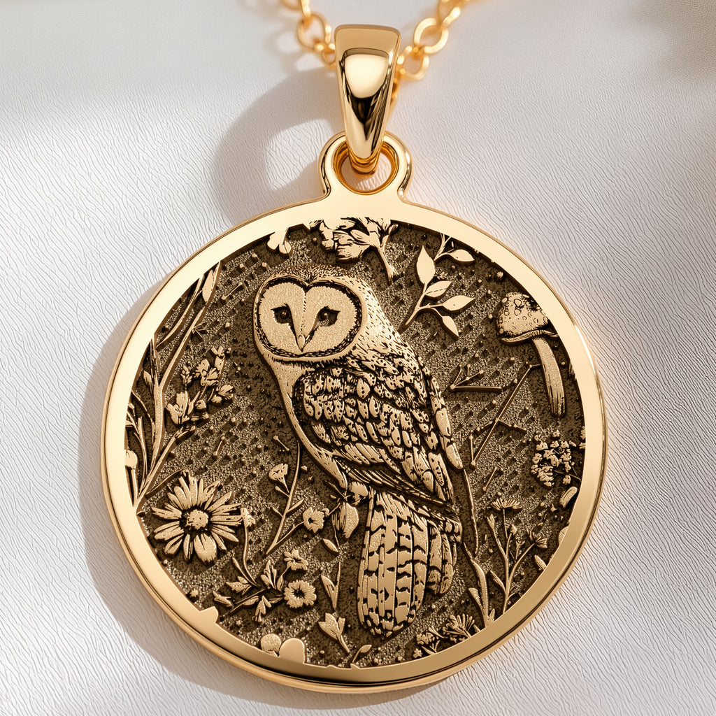14K solid gold necklace Owl Wisdom Symbol | & Options - Spiritual Protection Animal Lover owl - view 7