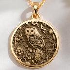 14K solid gold necklace Owl Wisdom Symbol | & Options - Spiritual Protection Animal Lover owl - view 7