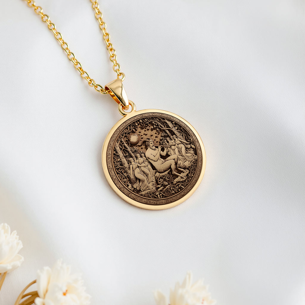 Halskette mit Pan-Anhänger – Gott der Wildnis | Silber & vergoldete Optionen – Geschenk für Naturliebhaber