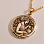 925 Sterling Silver Panacea Pendant with detailed medallion design. Handcrafted silver coin charm featuring Greek healing goddess with flowers and moons. Medicine symbol necklace honoring feminine healing wisdom, perfect wellness gift.