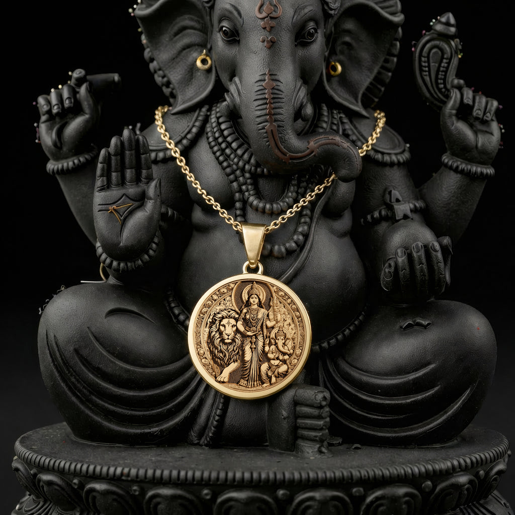 Parvati Ganesha Pendant: with elephant god ganapati spiritual amulet talisman - View 214