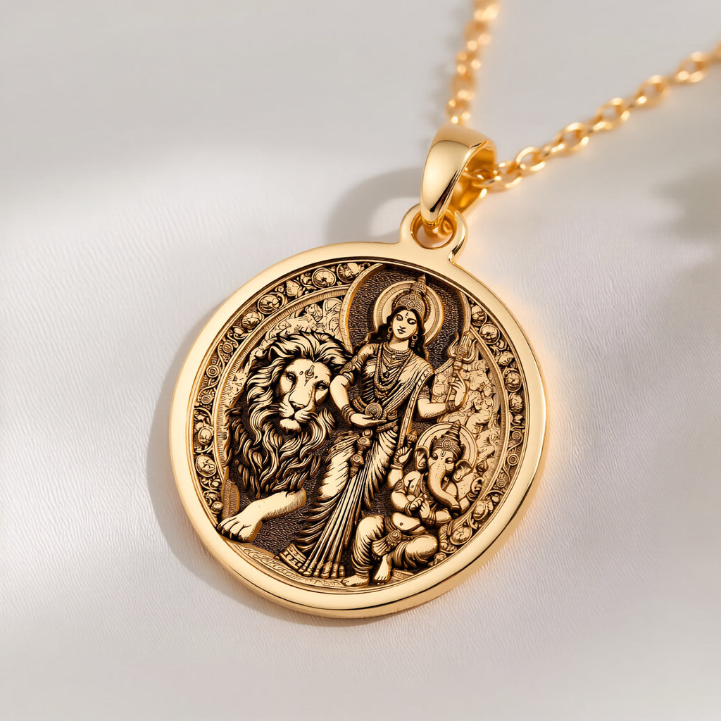 Parvati Ganesha Pendant: with elephant god ganapati spiritual amulet talisman - View 102