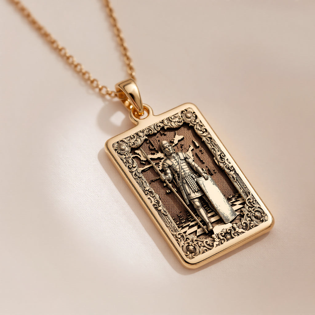 Chess Pawn Soldier Symbol Pendant | 14K Solid Gold - Strategic Game Night Gift