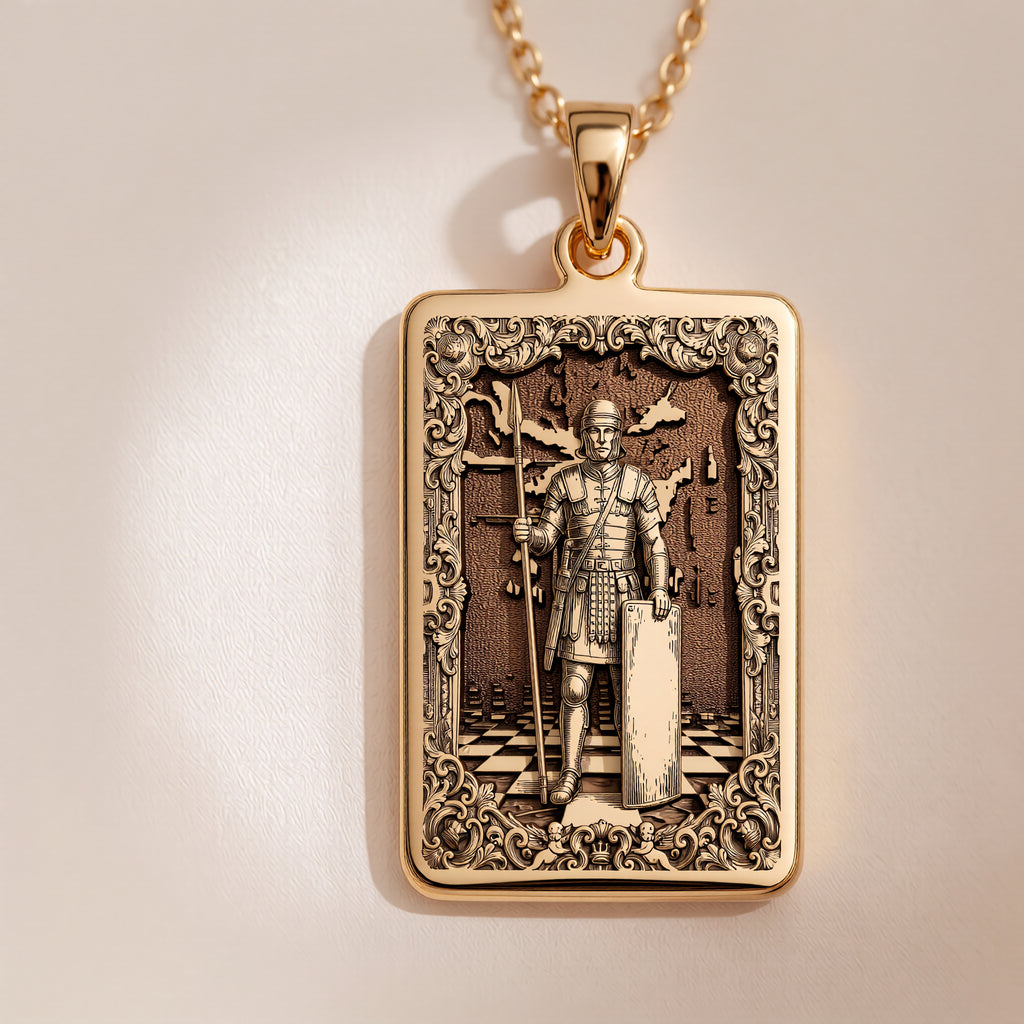 Chess Pawn Soldier Symbol Pendant | 14K Solid Gold - Strategic Game Night Gift