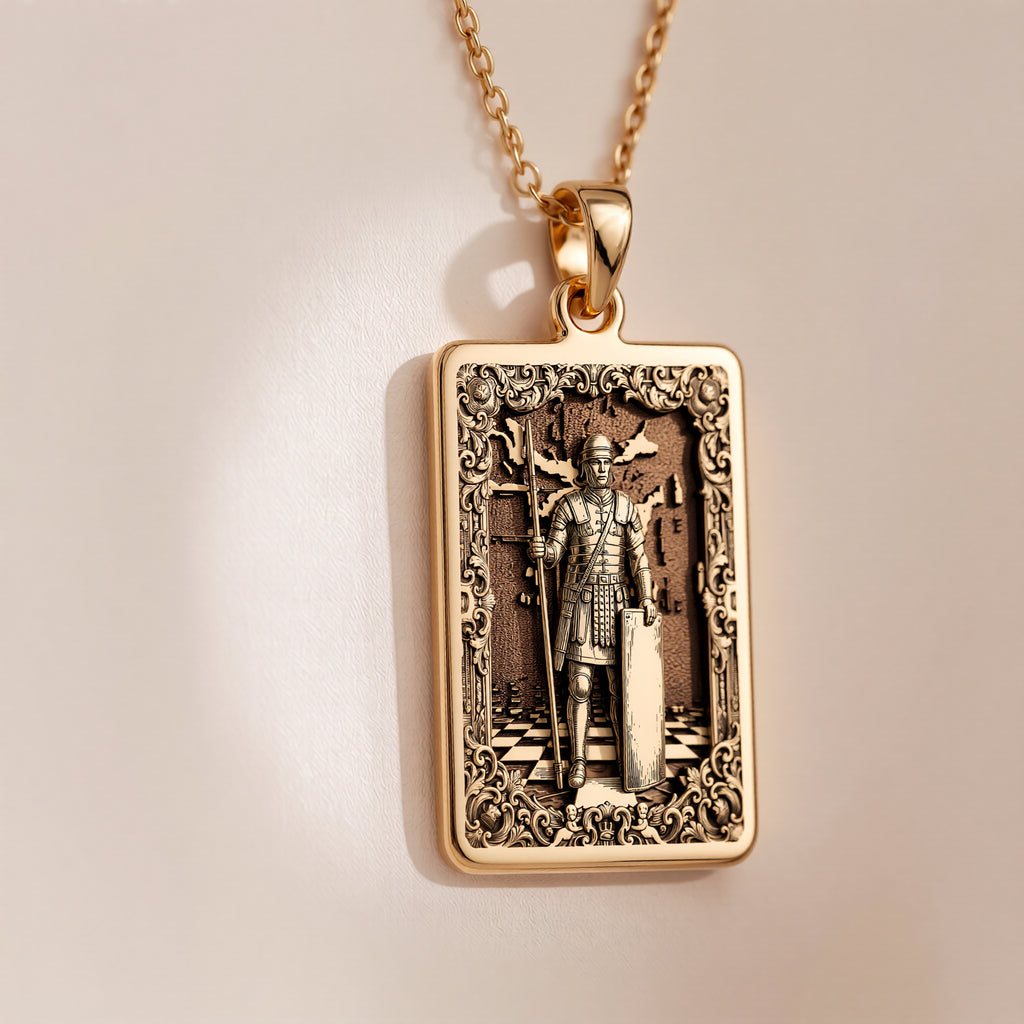 Chess Pawn Soldier Symbol Pendant | 14K Solid Gold - Strategic Game Night Gift