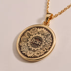 Charming Rose Gold Plated Peace Mandala Necklace with intricate spiritual detailing. A bohemian-inspired pendant ideal for yoga lovers and mindfulness enthusiasts. Makes a thoughtful and elegant gift for any occasion or celebration.