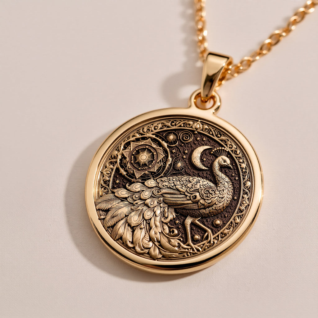 925 sterling silver Peacock Mandala Bird Pendant Necklace: size chart  gold medallions ...
