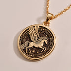 925 Sterling Silver Pegasus Necklace with an intricate winged horse medallion, combining elegance with mythology-inspired design. A perfect celestial pendant for daily wear or as a thoughtful gift for mythology enthusiasts and jewelry collectors.