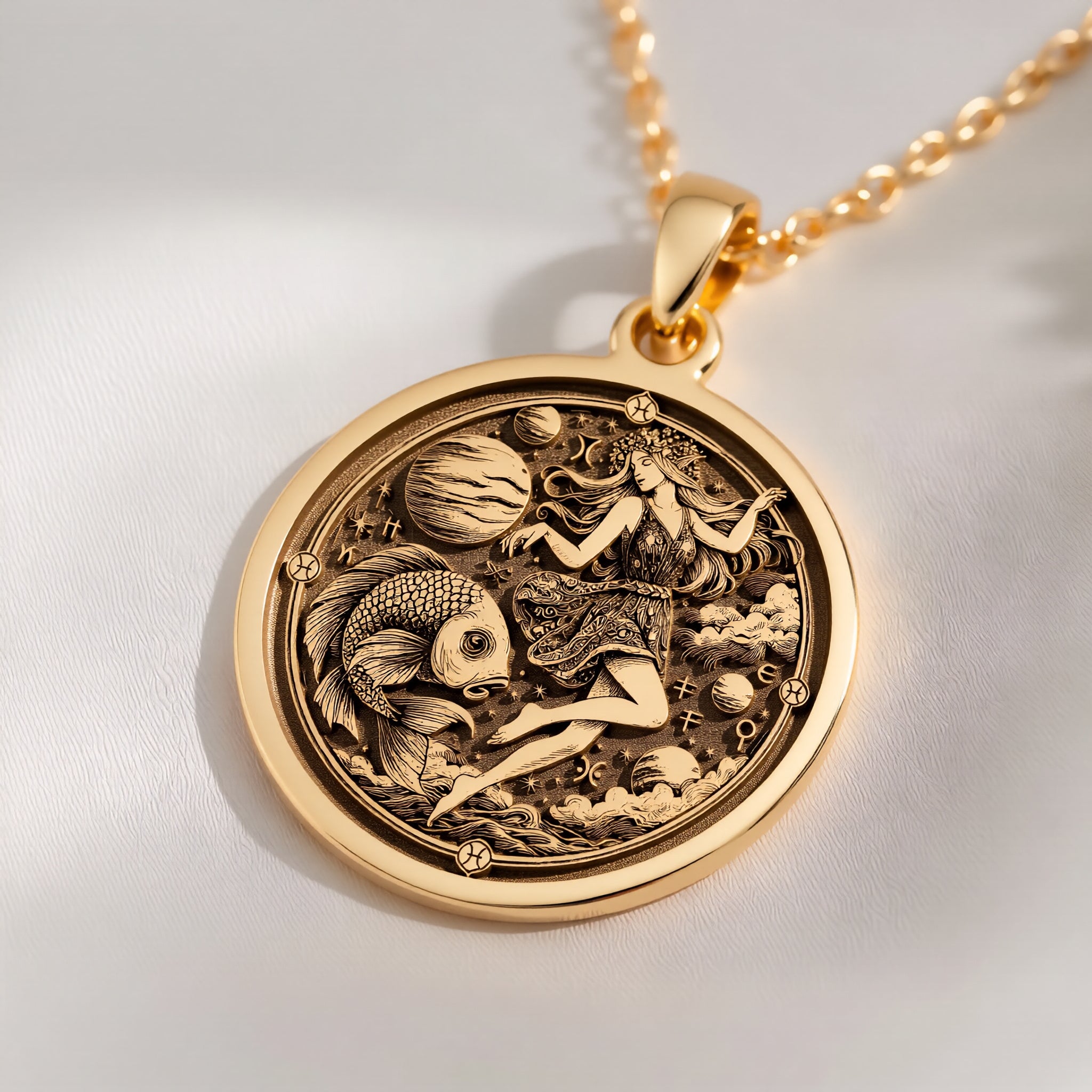 Pisces Zodiac Necklace: Water Sign Pendant, Personalized Horoscope Jewelry - View 214