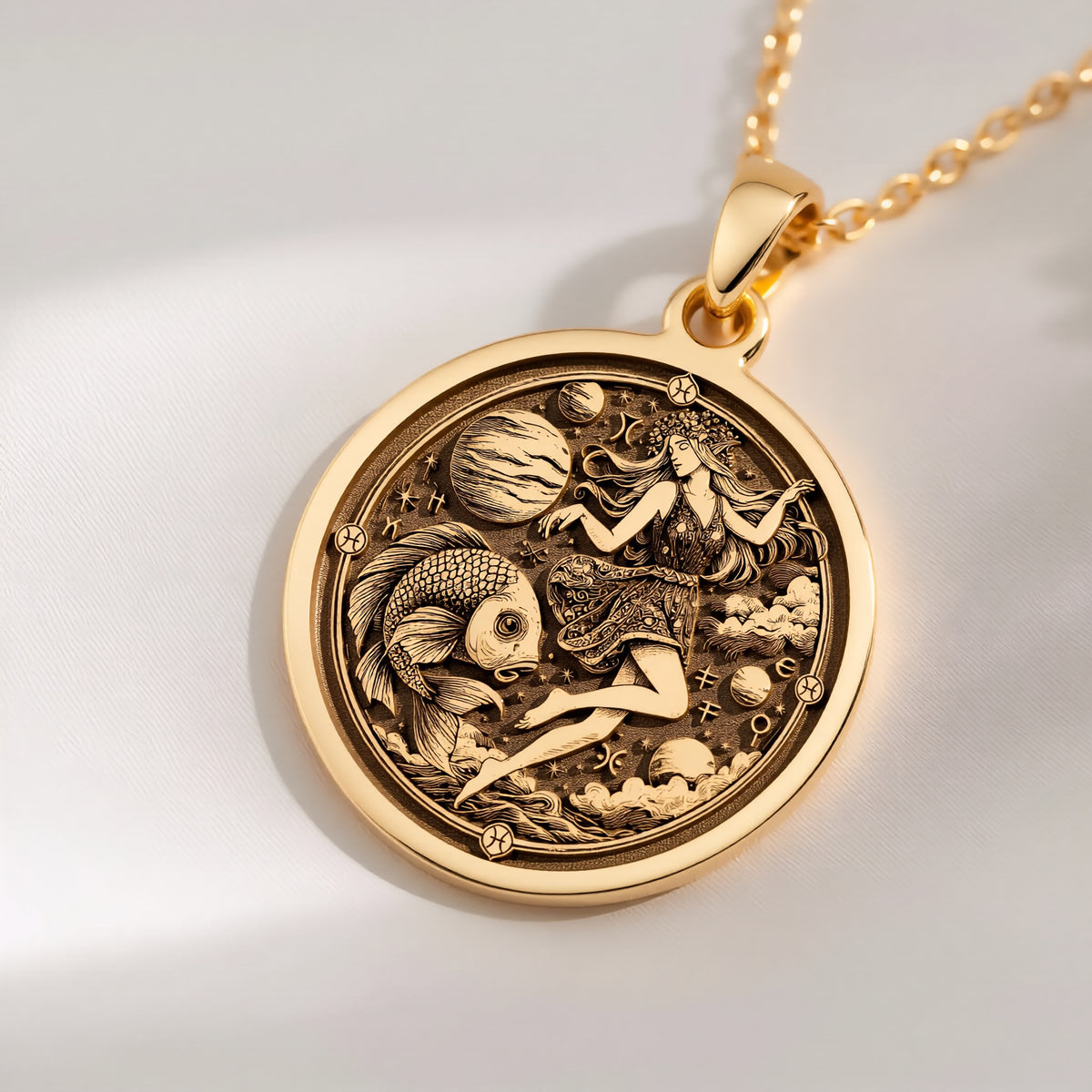 sterling silver necklace Pisces Zodiac Horoscope | & Options - Astrological Sign Birthday Gift for Her zodiac - view 12