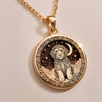 A striking 925 sterling silver Portuguese Water Dog charm. The art shows the celestial dog, a meaningful piece of jewelry for a pet owner.