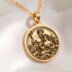 Gold Poseidon necklace, gold Amphitrite necklace, Poseidon and Amphitrite gold necklace, Greek mythology gold necklace, gold ocean god and goddess necklace, Poseidon necklace, Amphitrite pendant, gold Greek god jewelry