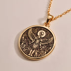 Ra Sun God Winged Pendant Necklace Necklaces size chart with pendant dimensions and chain length options