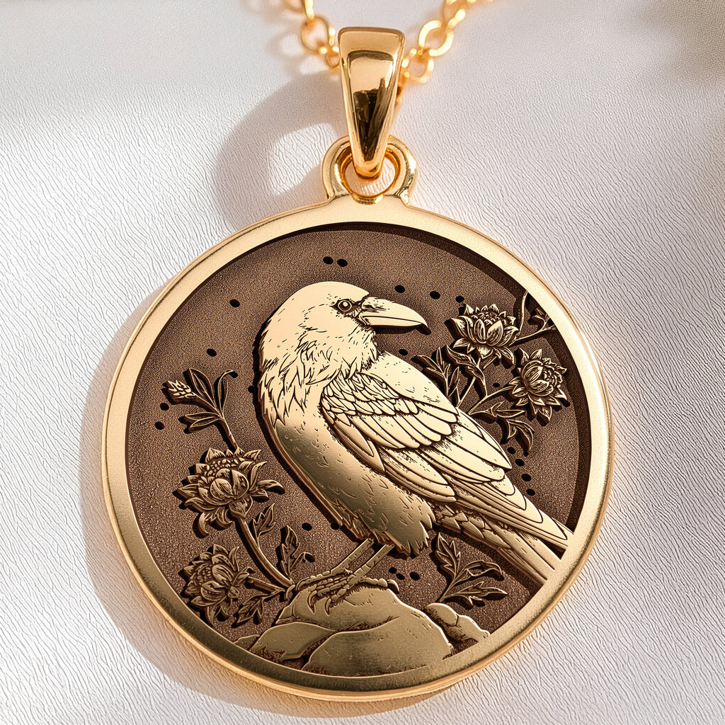 Raben-Krafttier-Anhänger | Silber & plattierte Optionen – Memento Mori im Gothic-Stil