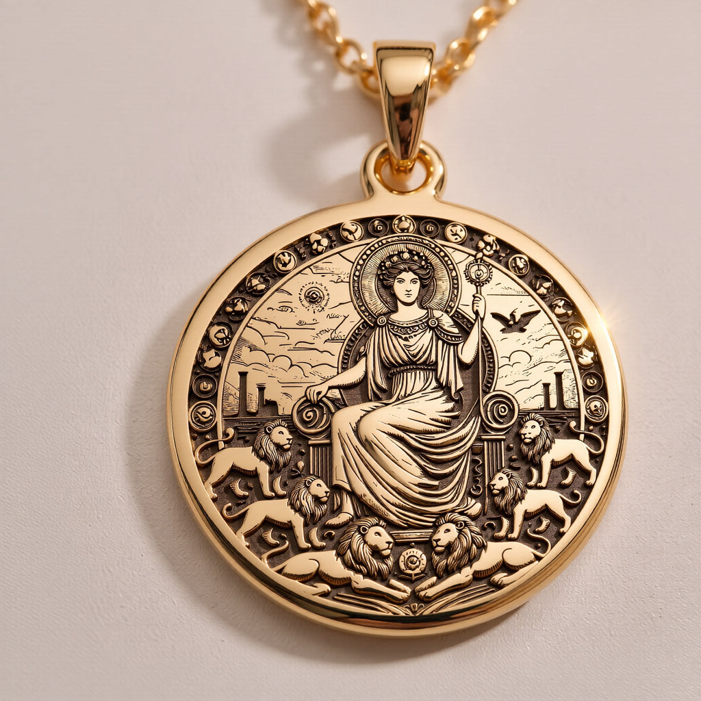 925 Sterling Silver Rhea Necklace with a Greek mythology theme, representing motherhood and fertility. A timeless piece for everyday elegance or special occasions.