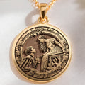 14K solid gold Romeo & Juliet star crossed lovers charm. Polished gold romantic literary couple jewelry gift.