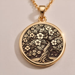 Sakura Tree Pendant - 14K Solid Gold