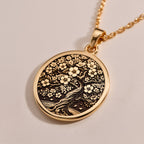 Rose Gold Plated Sakura Tree Necklace with exquisite cherry blossom details, a feminine and versatile accessory for gifting or everyday elegance.