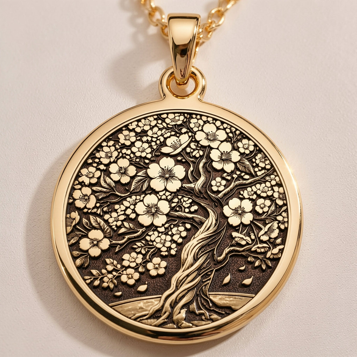 Sakura Tree Pendant | 14K Gold & Silver Options - Nature Bloom Spiritual Gift - Image 2