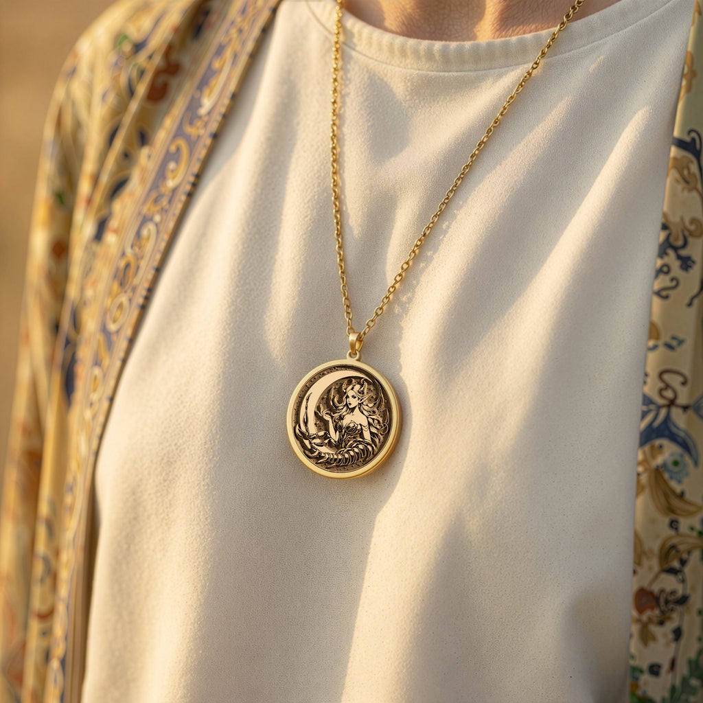 Scorpio Zodiac Necklace: with gold zodiac pendant zodiac pendant gift astrology - View 214
