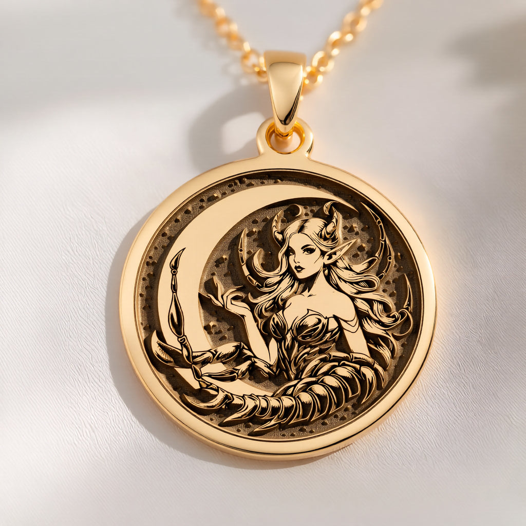Scorpio Zodiac Necklace: with gold zodiac pendant zodiac pendant gift astrology - View 214