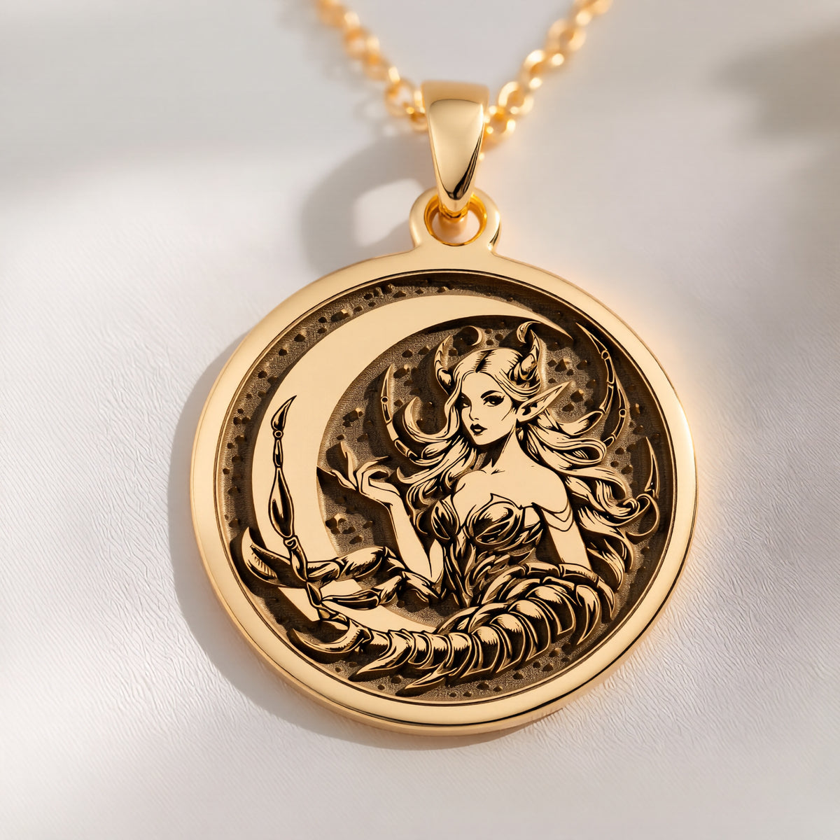 Scorpio Zodiac Necklace: with gold zodiac pendant zodiac pendant gift astrology - View 214