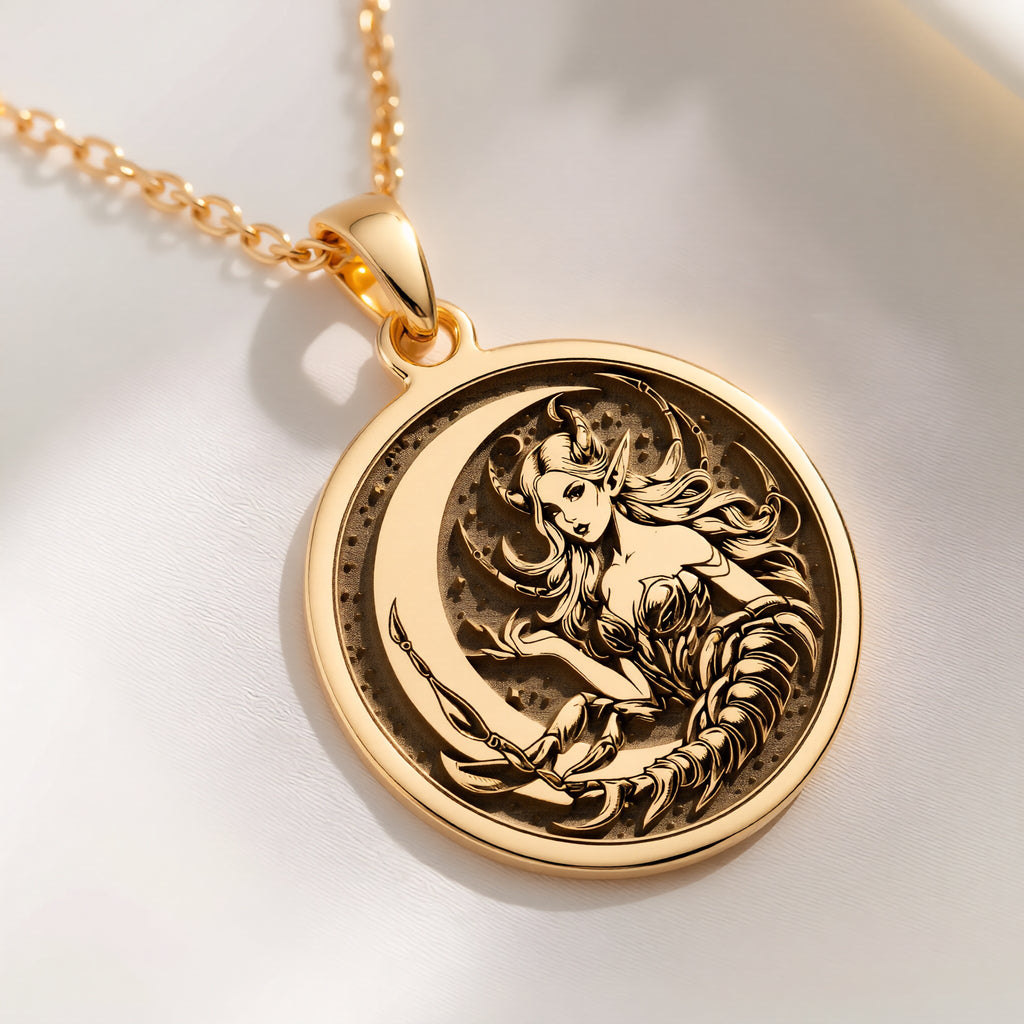 Scorpio Zodiac Necklace: with gold zodiac pendant zodiac pendant gift astrology - View 214