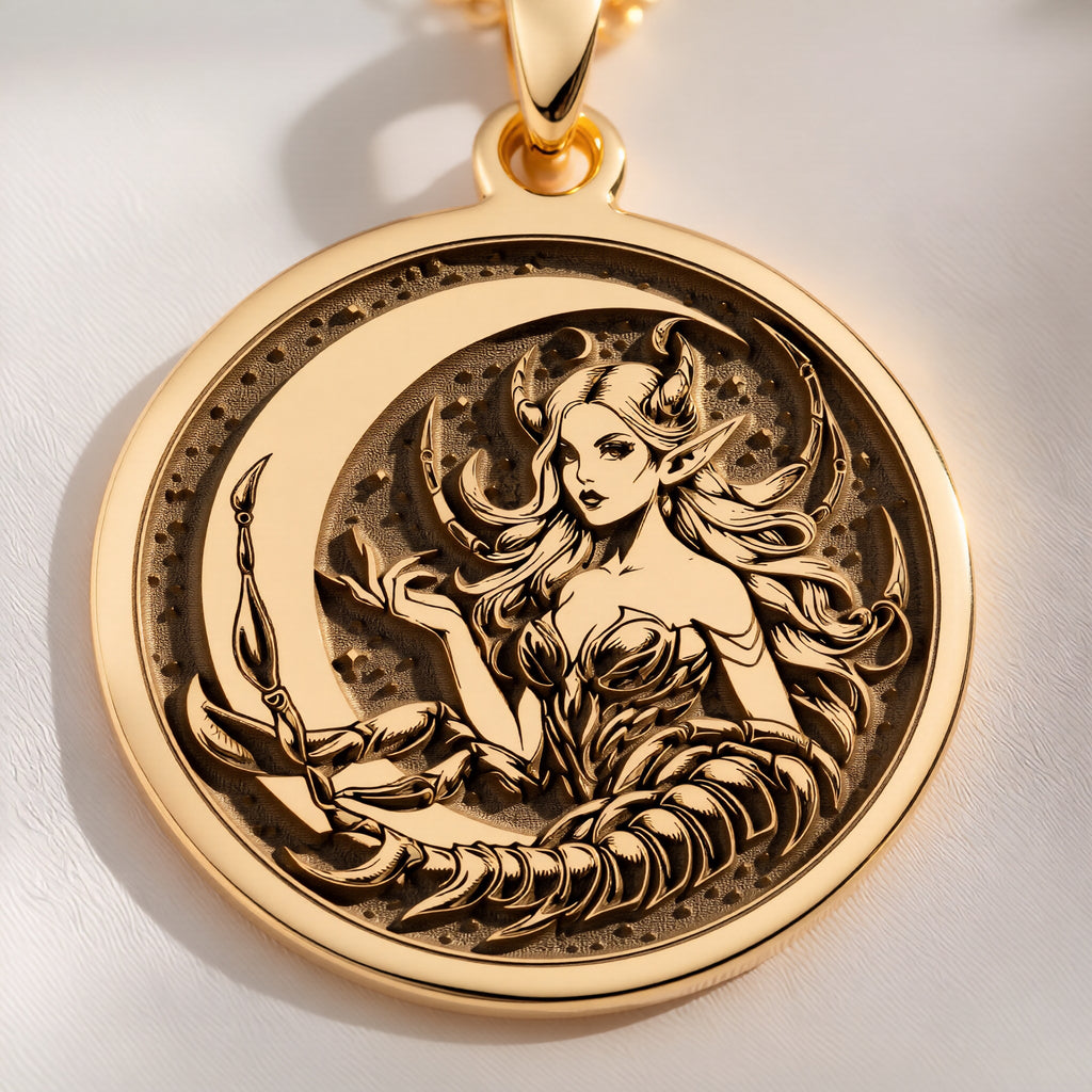 Scorpio Zodiac Necklace: with gold zodiac pendant zodiac pendant gift astrology - View 102