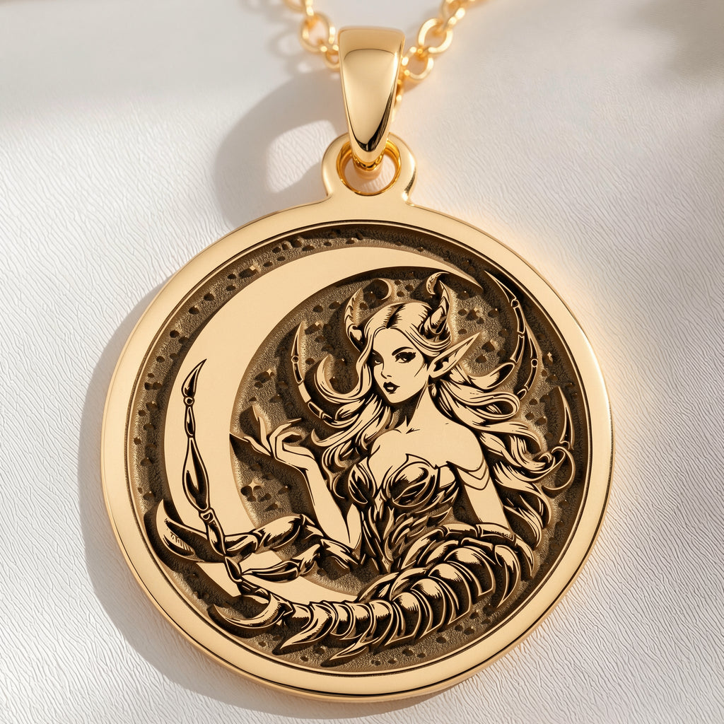 Scorpio Zodiac Necklace: with gold zodiac pendant zodiac pendant gift astrology - View 48