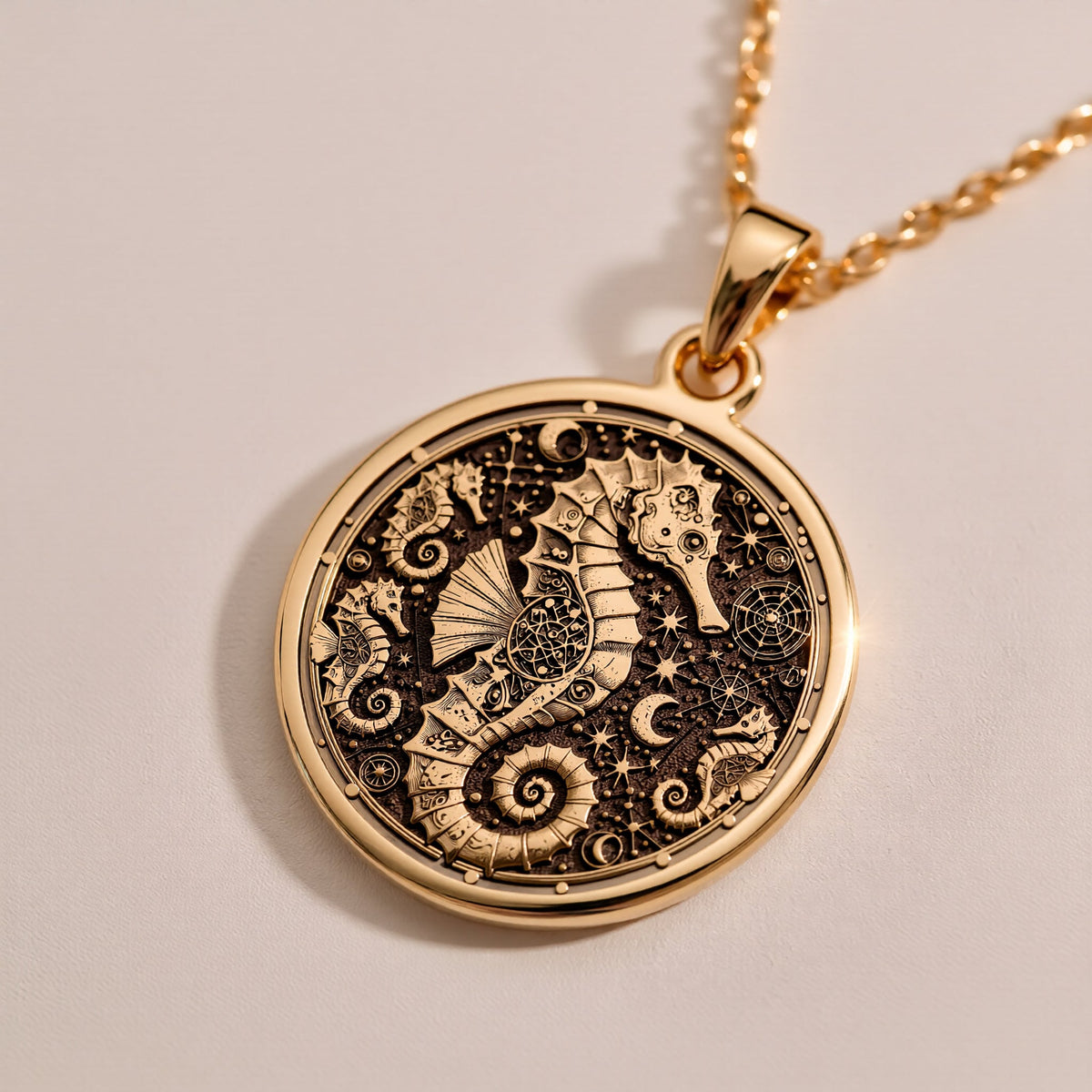 Seahorse Nautical Pendant Necklace Necklaces size chart with pendant dimensions and chain length options
