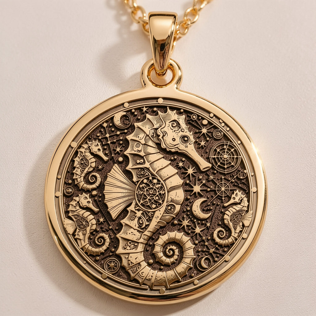 Seahorse Nautical Pendant Necklace | 14K Gold & Silver Options - Ocean Lover Maritime Gift - Image 2