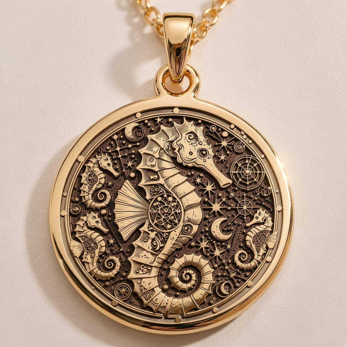 Seahorse Nautical Pendant Necklace | 14K Gold & Silver Options - Ocean Lover Maritime Gift - Image 2