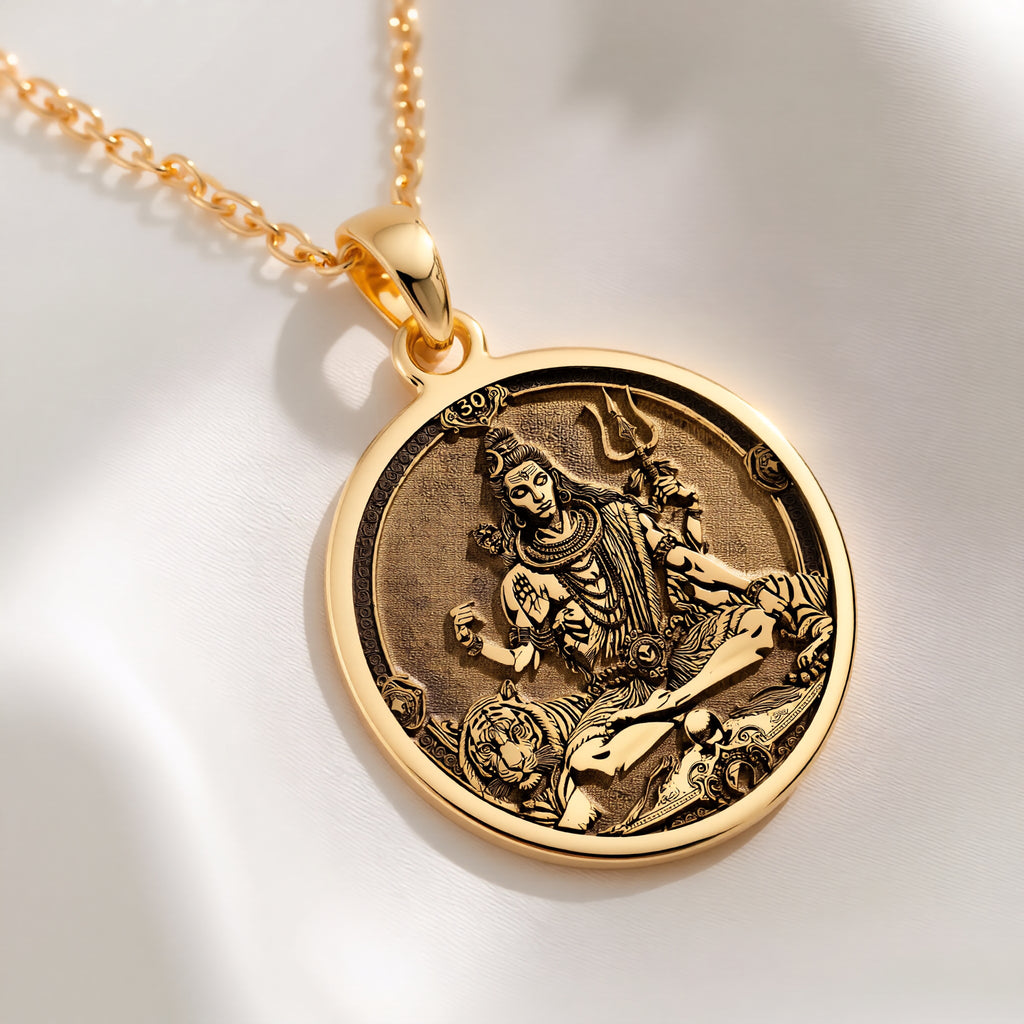 Shiva God Pendant: with mahadev trishul spiritual amulet talisman amulet - View 214