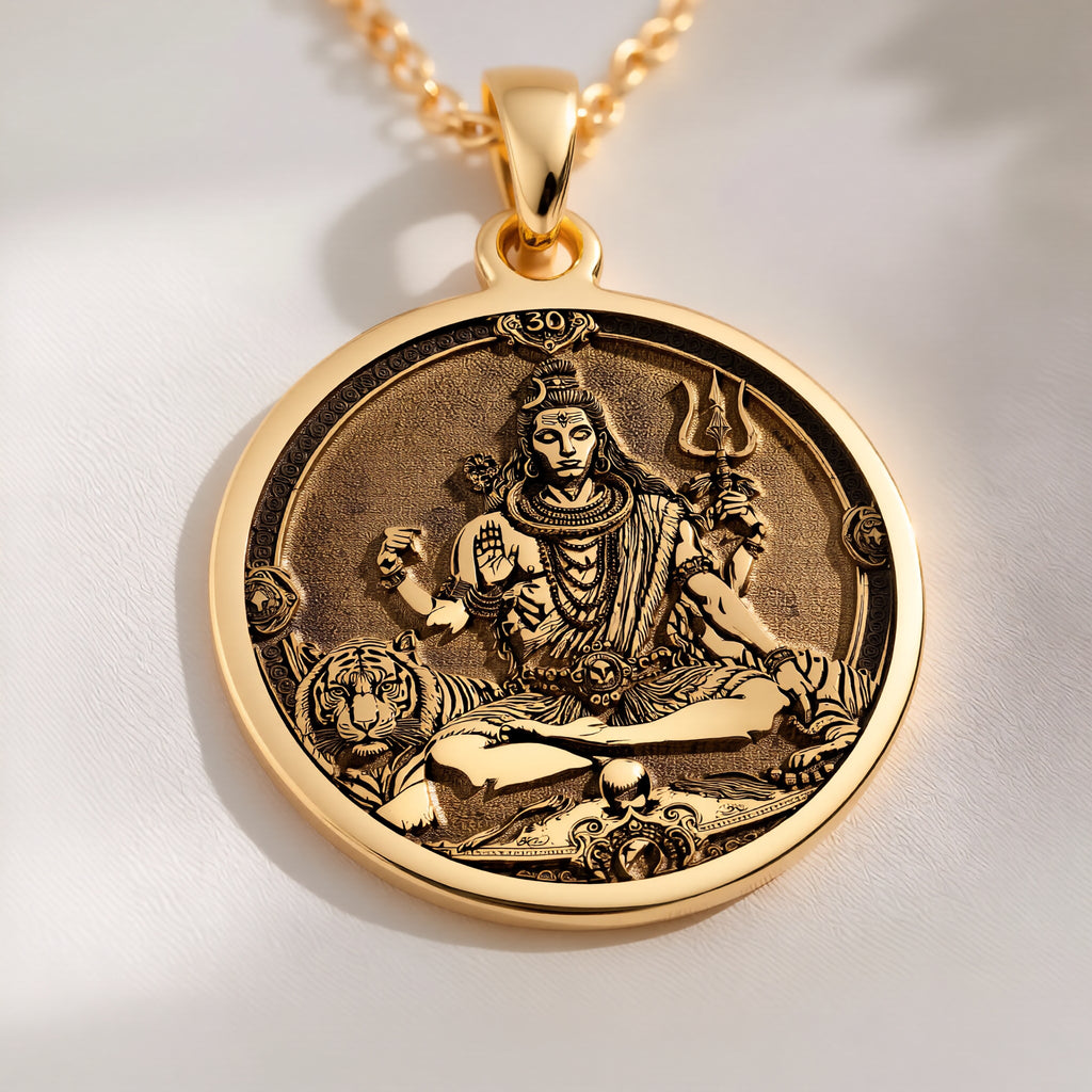 Shiva God Pendant: with mahadev trishul spiritual amulet talisman amulet - View 214