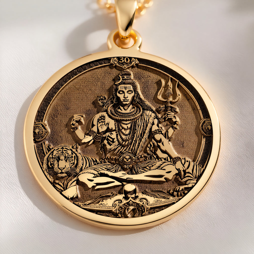 Shiva God Pendant: with mahadev trishul spiritual amulet talisman amulet - View 153